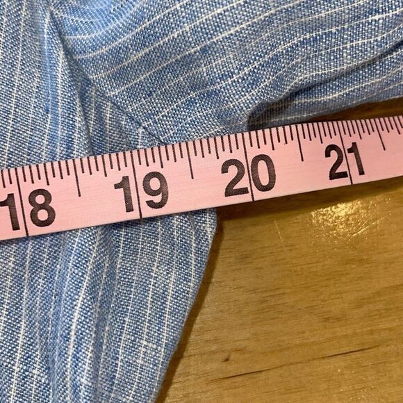 Karol Richardson Womens Linen Long Sleeve Buttoned Shirt Dress Blue Small/Medium - Picture 8 of 10